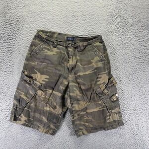 Across The Pond Mens 32 Green Cargo Camouflage Travel Workwear Utility Summer